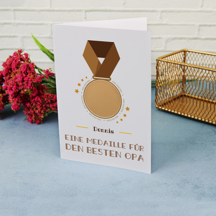 Medaille für Opa - Rubbelkarte